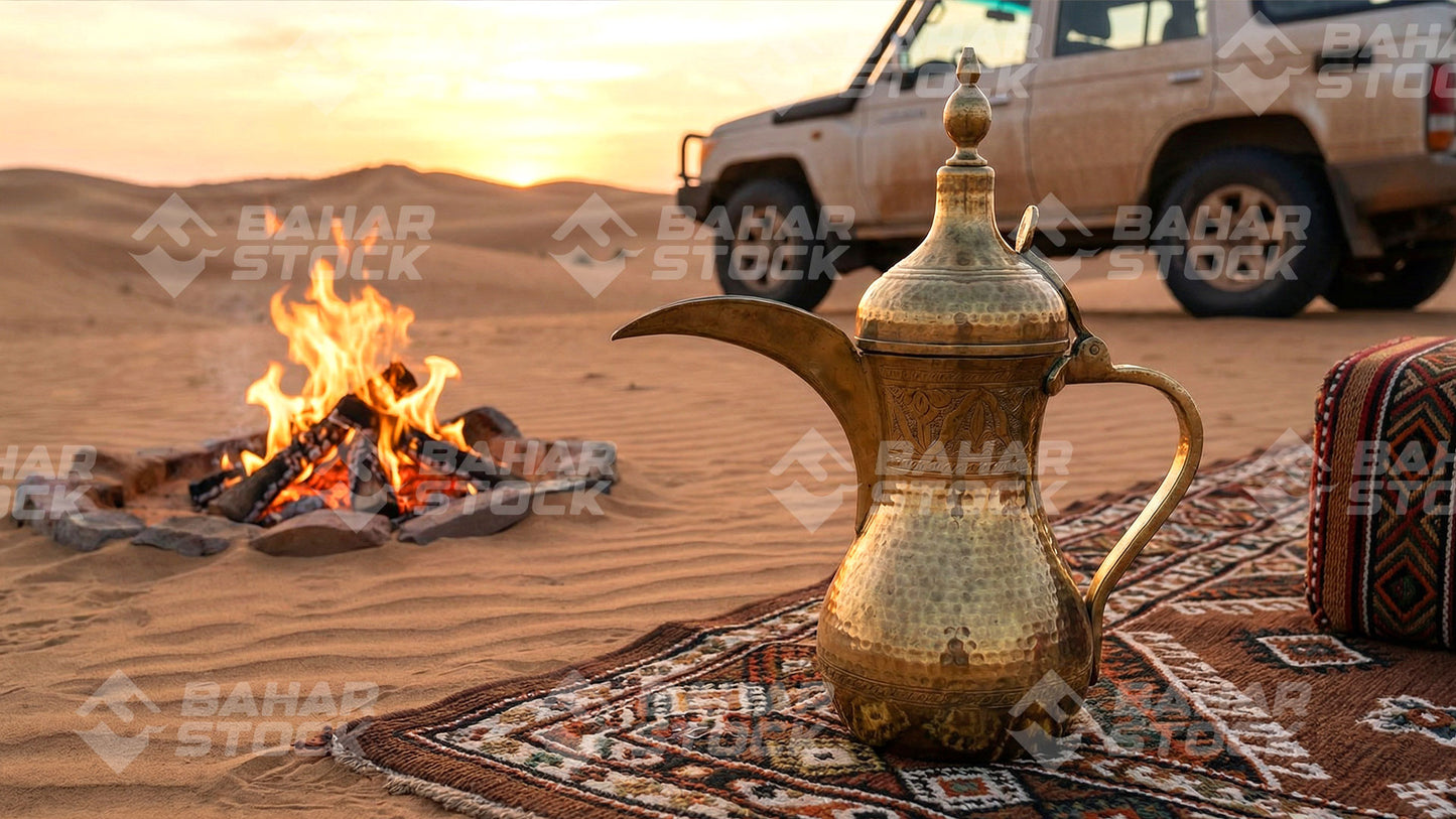دلة قهوة عربية في جلسة بر