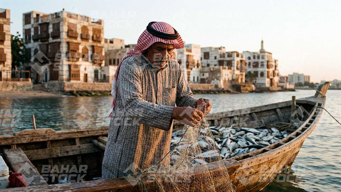 صياد من مدينة جدة - مشهد تخيلي