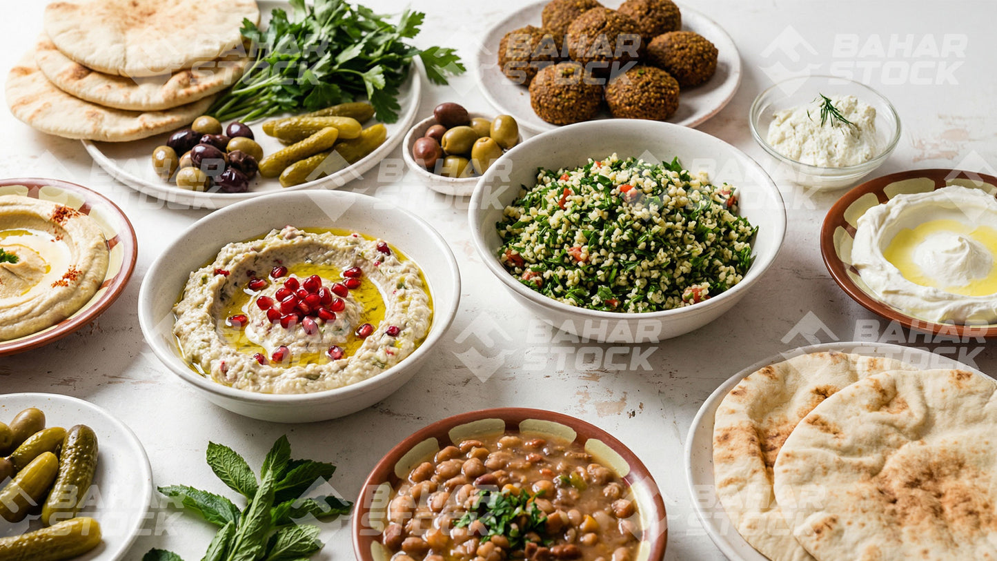 فطور عربي - مجموعة اطباق اطعمة عربية