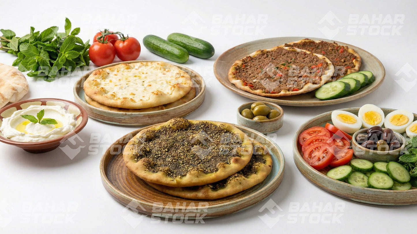 فطور عربي - مجموعة أطعمة