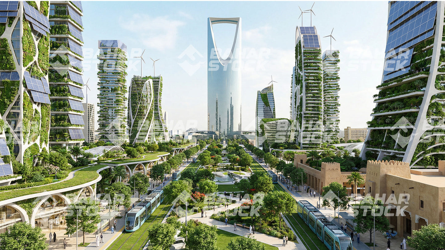 مشهد تخيلي لمدينة الرياض الخضراء