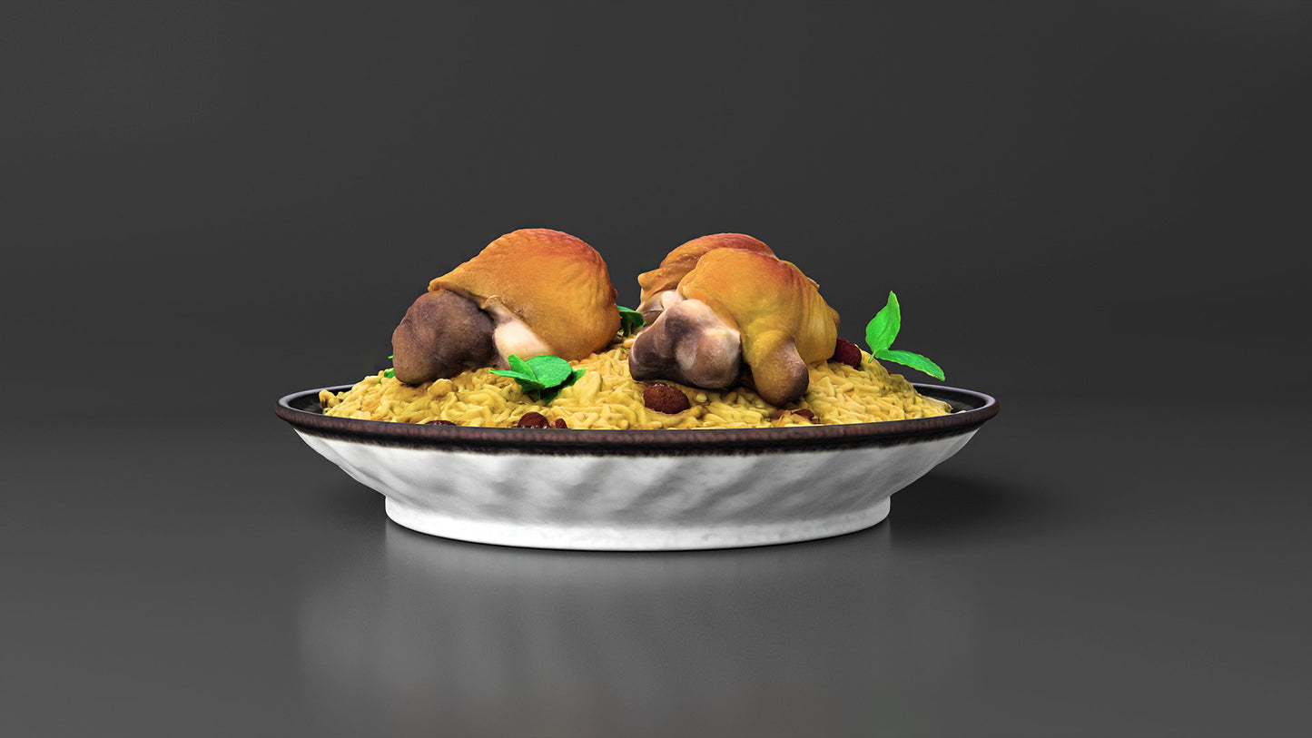 طبق كبسة لحم