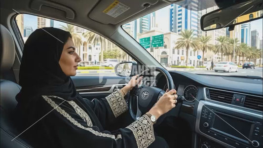 أمراة خليجية تقود السيارة