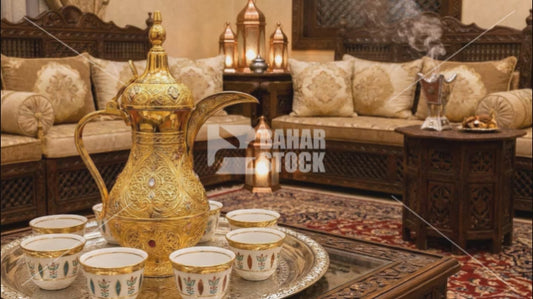 دلة قهوة داخل مجلس عربي