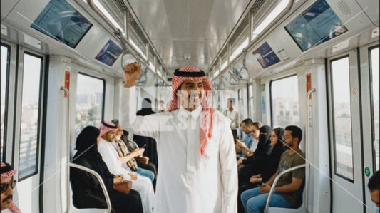 شاب خليجي يستخدم المترو